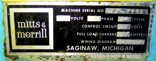 Used Carbon Steel Mitts & Merrill Twin Shaft Shredder, Model 1417