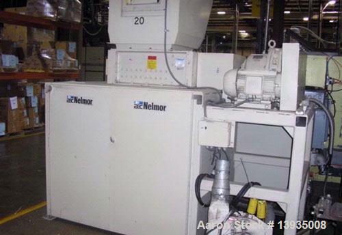 Used 1997 Nelmor Shredder/Granulator Combo. Nelmor SH2525, 25" x 25" cutting chamber area, 20 hp, dual rotor with auto reverse. Nelmor granulator with 12" x 29.5" opening, 3 blade rotor, blower and c...