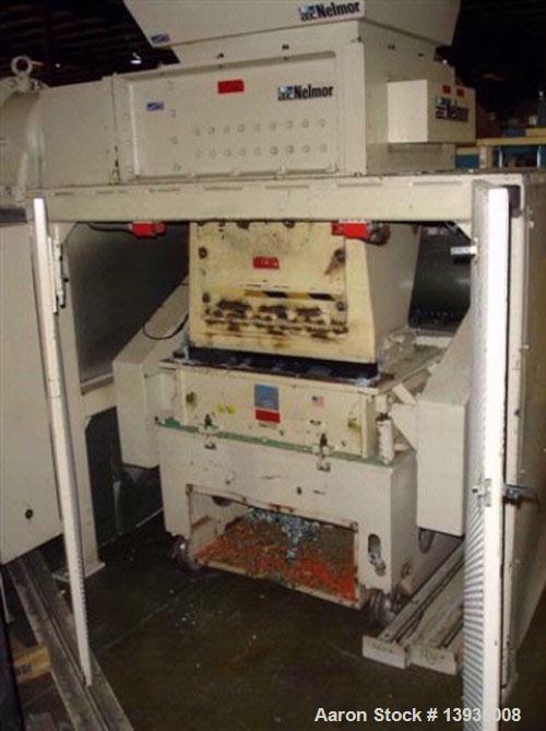 Used-1997 Nelmor Shredder/Granulator Combo. Nelmor SH2525, 25" x 25" cutting chamber area, 20 hp, dual rotor with auto rever...