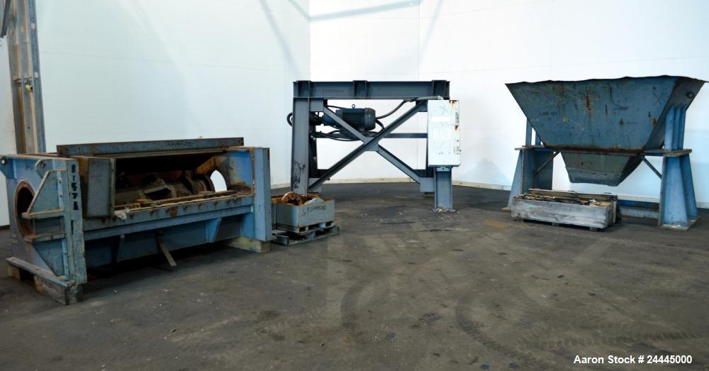 Used- Eldan Recycling / E. Laursens Rasper, Model R1400/4, Carbon Steel. (1) Single shaft with wedge mounted blades. Hydraul...