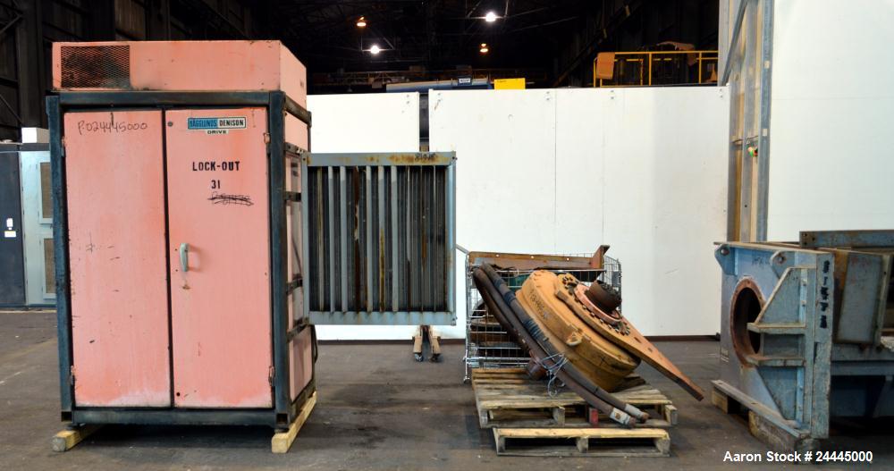 Used Eldan Recycling / E. Laursens Rasper, Model R1400/4, Carbon Steel. (1) Single shaft with wedge mounted blades. Hydraulically driven. Includes a feed hopper, and stand. Designed for preparing for...