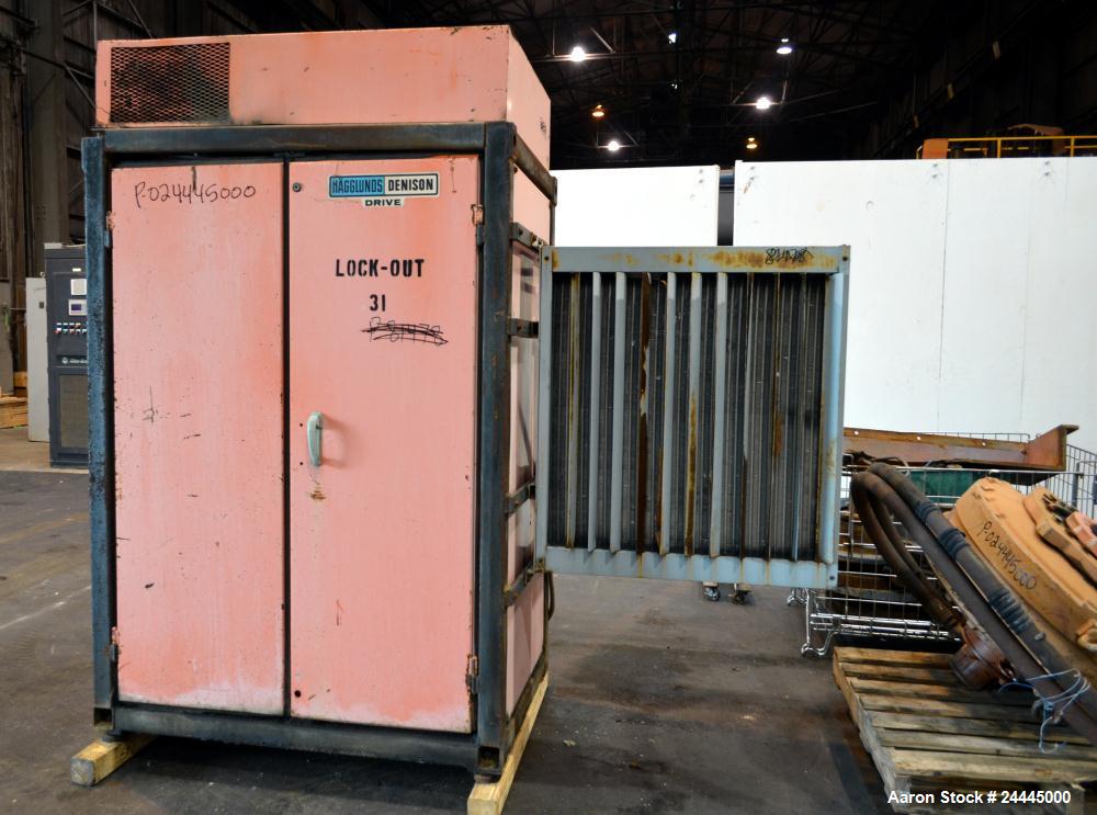 Used Eldan Recycling / E. Laursens Rasper, Model R1400/4, Carbon Steel. (1) Single shaft with wedge mounted blades. Hydraulically driven. Includes a feed hopper, and stand. Designed for preparing for...
