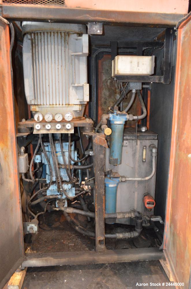 Used Eldan Recycling / E. Laursens Rasper, Model R1400/4, Carbon Steel. (1) Single shaft with wedge mounted blades. Hydraulically driven. Includes a feed hopper, and stand. Designed for preparing for...