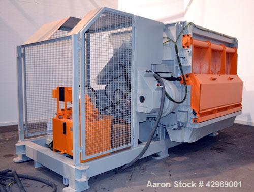 Used Linder Micromat Single-Shaft Shredder, Model MS2000, Carbon Steel. Approximately 22’’ Diameter (560mm) x 79.9’’ long (2030mm) cored rotor with approximately 104 staggered blades. 80" x 65" Feed ...