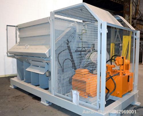 Used Linder Micromat Single-Shaft Shredder, Model MS2000, Carbon Steel. Approximately 22’’ Diameter (560mm) x 79.9’’ long (2030mm) cored rotor with approximately 104 staggered blades. 80" x 65" Feed ...