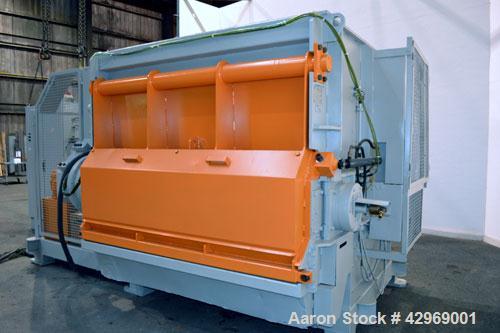 Used Linder Micromat Single-Shaft Shredder, Model MS2000, Carbon Steel. Approximately 22’’ Diameter (560mm) x 79.9’’ long (2030mm) cored rotor with approximately 104 staggered blades. 80" x 65" Feed ...