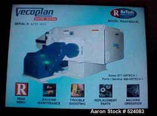USED: Retech model RG42U/60-XL single rotary shredder. Manufactured2005. (50) 40 mm x 40 mm cutter knives on 15"OD 120 rpm rotor.Driven by a 60 hp, 460 volt drive motor. Unit includes PLC controlpane...