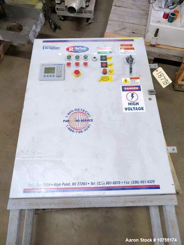Used Retech VH34/75 Horizontal Shredder – 75 HP, 34” Feed, Vibratory Conveyor, 2” Screen, Built 2006