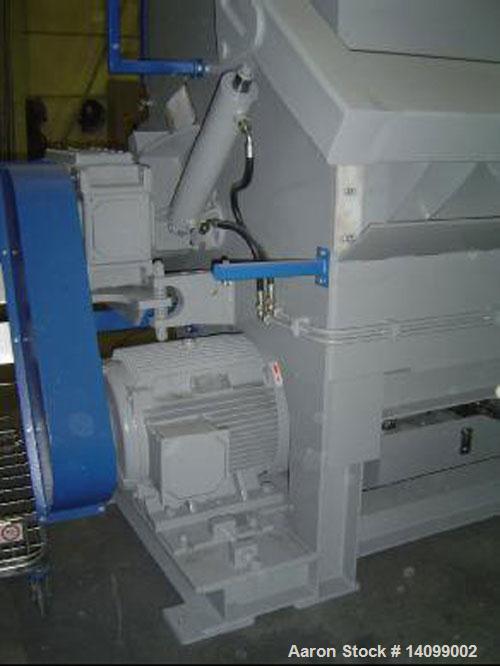 Used Unused-S & P ES 1200 Single Shaft Shredder, 81 rotary knives, 2 stationary knives. 7.5 hp/5.6 kW hydraulic ram, rotor width 47.2" (1200 mm), rotor diameter 18" (457 mm), feed opening 57.9" x 75....