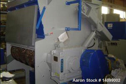 Used Unused-S & P ES 1200 Single Shaft Shredder, 81 rotary knives, 2 stationary knives. 7.5 hp/5.6 kW hydraulic ram, rotor width 47.2" (1200 mm), rotor diameter 18" (457 mm), feed opening 57.9" x 75....