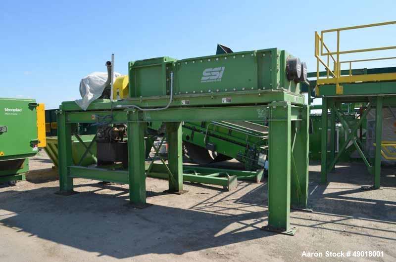 Used SSI MODEL M100E(63)  DUAL SHAFT SHREDDER, S/N S2296-M100E, JOB 11.0002045, POWERED BY A 200 HP 460 VOLT MOTOR THRU BREVINI MODEL SL8503 83.1:1 GEARBOX FOR MAXIMUM SPEED OF 27 RPM RIGHT HAND SHAF...