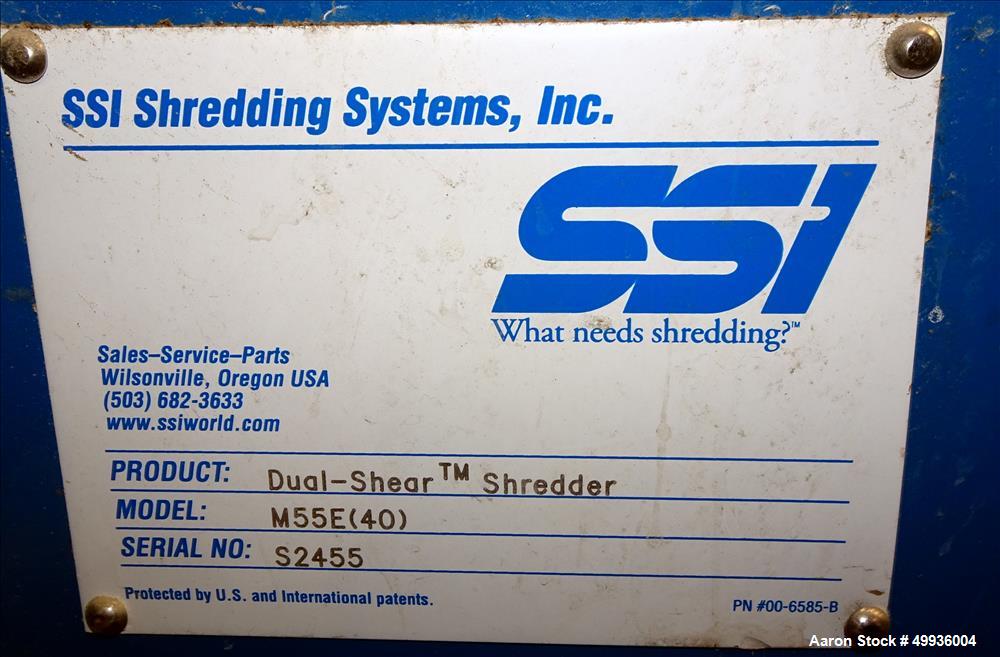 Used- SSI Dual-Shear Shredder, Model M55E.