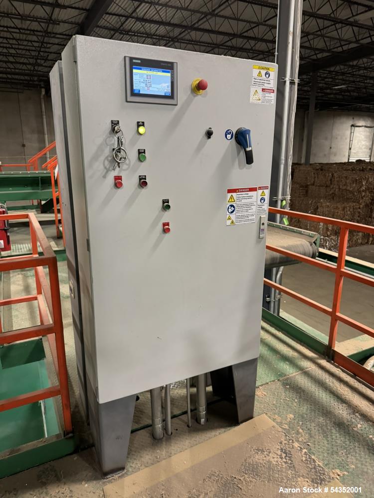 Used SSI Twin Shaft Dual-Shear Shredder, Model M85E(52), Serial# S3069. Approximate cutting chamber 35" x 52", (1) 100hp, 3/60/440/460 volt, 1785 rpm motor & control panel.