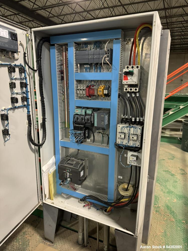 Used SSI Twin Shaft Dual-Shear Shredder, Model M85E(52), Serial# S3069. Approximate cutting chamber 35" x 52", (1) 100hp, 3/60/440/460 volt, 1785 rpm motor & control panel.