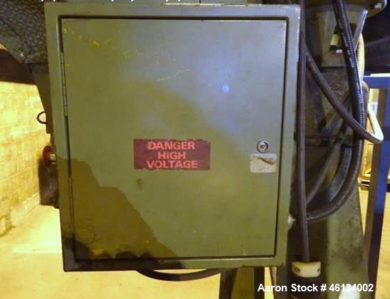 Used Sant Andrea Dual Shaft Shredder. Approximately 18" wide x 19" deep feed throat with feed hopper, 10 hp, 575 volt, 1130 rpm motor thru gearbox, on stand with 51" discharge height, serial #8905367.