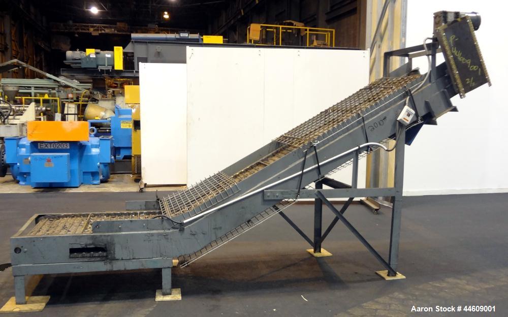 Used Shred-Pax Twin Shaft Shredder, Model AZ-80 EP, Carbon Steel. (2) Rows of intermeshing hook knives approximately 1-3/4" thick. 34" x 52" Feed opening with a hopper, bottom discharge. Each shaft d...
