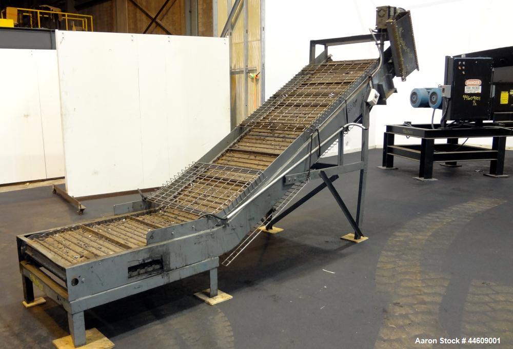 Used Shred-Pax Twin Shaft Shredder, Model AZ-80 EP, Carbon Steel. (2) Rows of intermeshing hook knives approximately 1-3/4" thick. 34" x 52" Feed opening with a hopper, bottom discharge. Each shaft d...