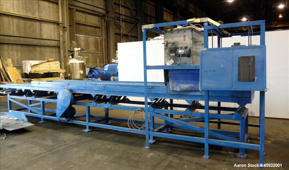 Used Shred Pax Dual Rotor Shredder Grinder System consisting of: (1) Shred Pax Grinder, Model AZ-G-12. Has a top feeder 31-1/2" long x 3-3/4" wide with a 31" long x 8" diameter roll driven by a 1 hp,...