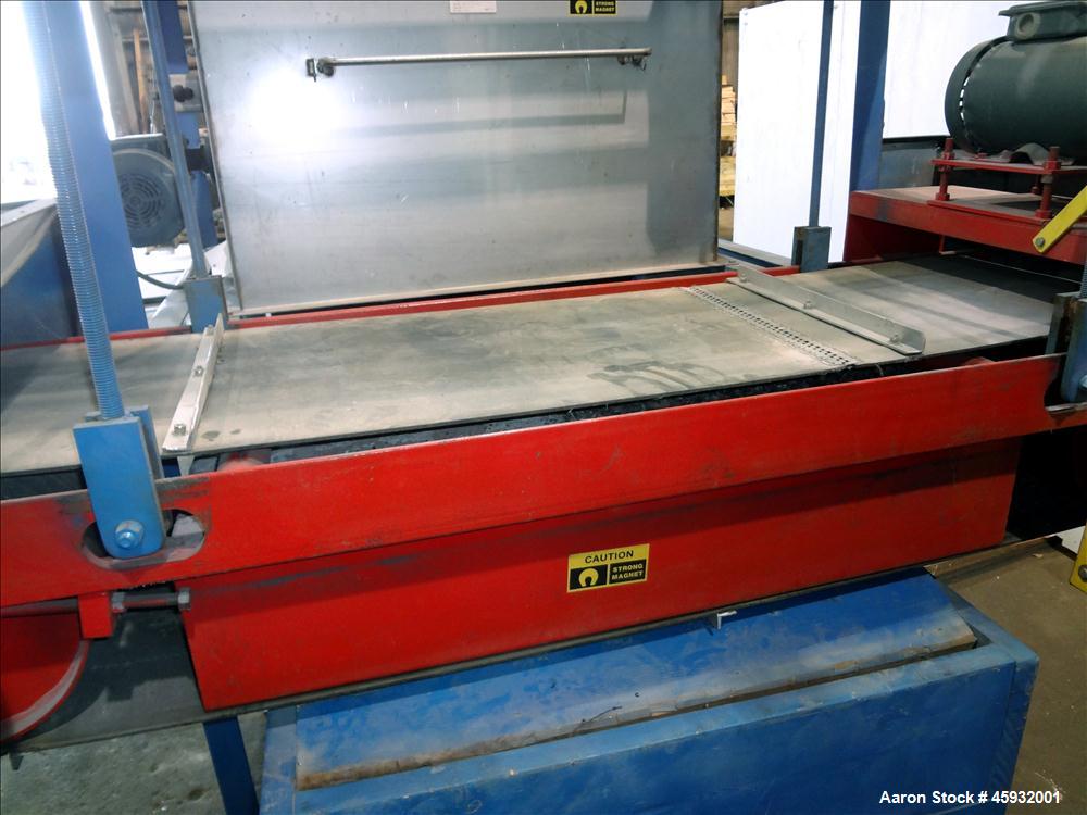 Used Shred Pax Dual Rotor Shredder Grinder System consisting of: (1) Shred Pax Grinder, Model AZ-G-12. Has a top feeder 31-1/2" long x 3-3/4" wide with a 31" long x 8" diameter roll driven by a 1 hp,...
