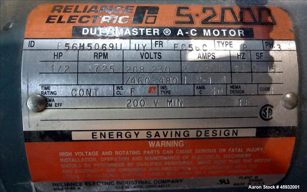 Used Shred Pax Dual Rotor Shredder Grinder System consisting of: (1) Shred Pax Grinder, Model AZ-G-12. Has a top feeder 31-1/2" long x 3-3/4" wide with a 31" long x 8" diameter roll driven by a 1 hp,...