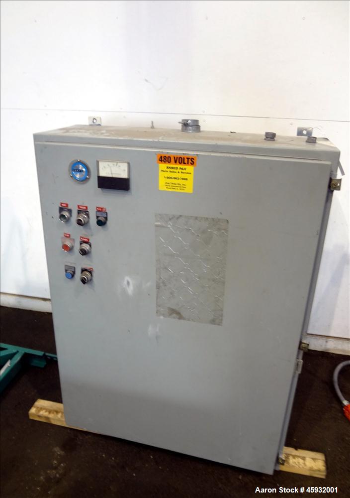 Used Shred Pax Dual Rotor Shredder Grinder System consisting of: (1) Shred Pax Grinder, Model AZ-G-12. Has a top feeder 31-1/2" long x 3-3/4" wide with a 31" long x 8" diameter roll driven by a 1 hp,...