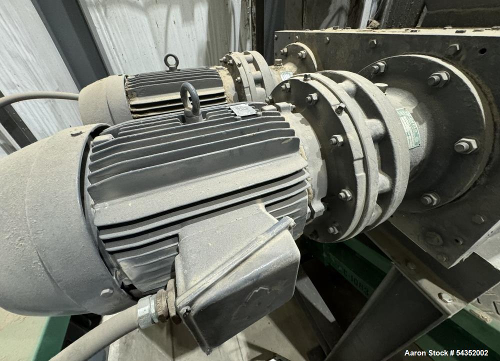 Used Shred-Tech Dual Shaft Shredder. With dual 30hp motor, feed hopper, stand, panel.