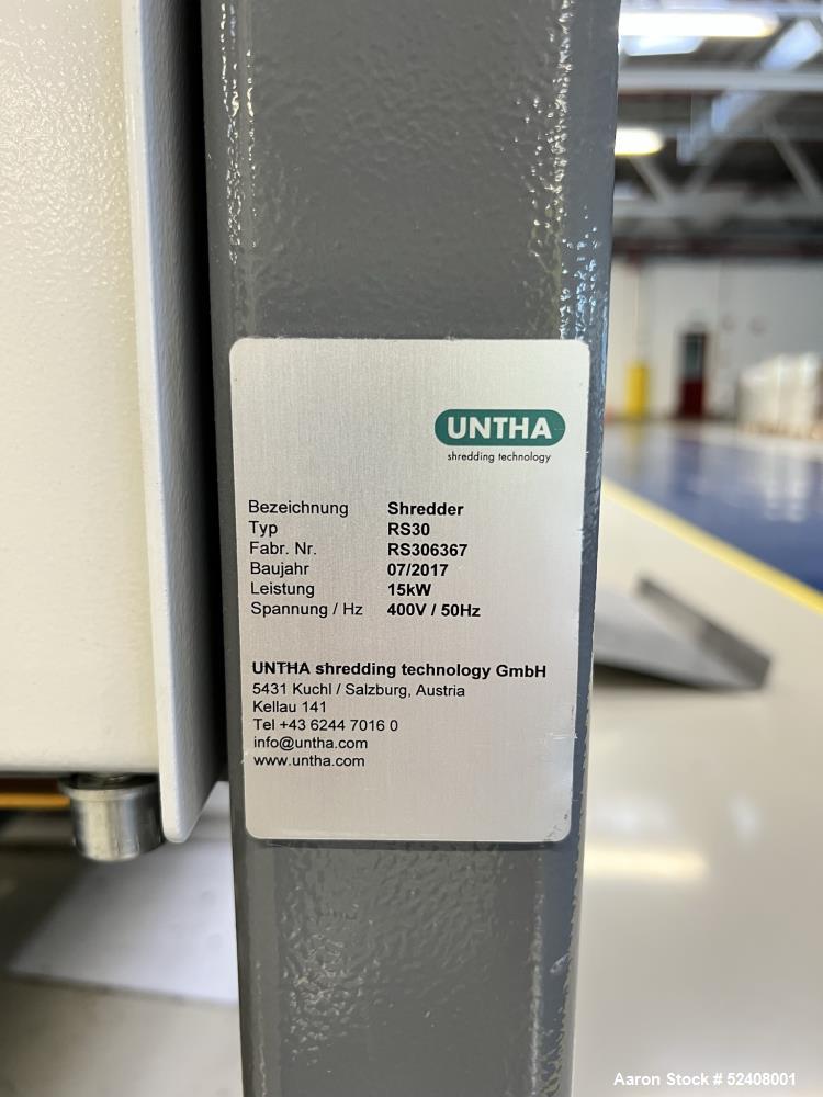 Used Untha 4 Roll Shredder