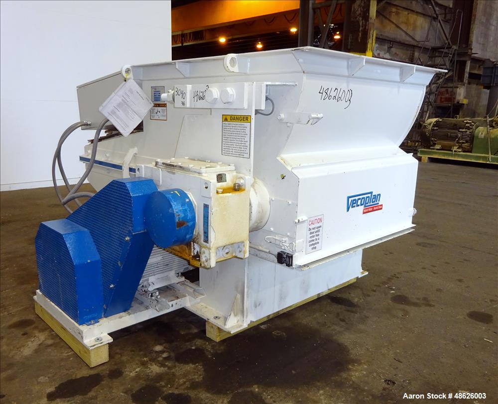 Used Vecoplan Retech Single Rotor Shredder, Model RG 42/30 SWU, Carbon Steel.