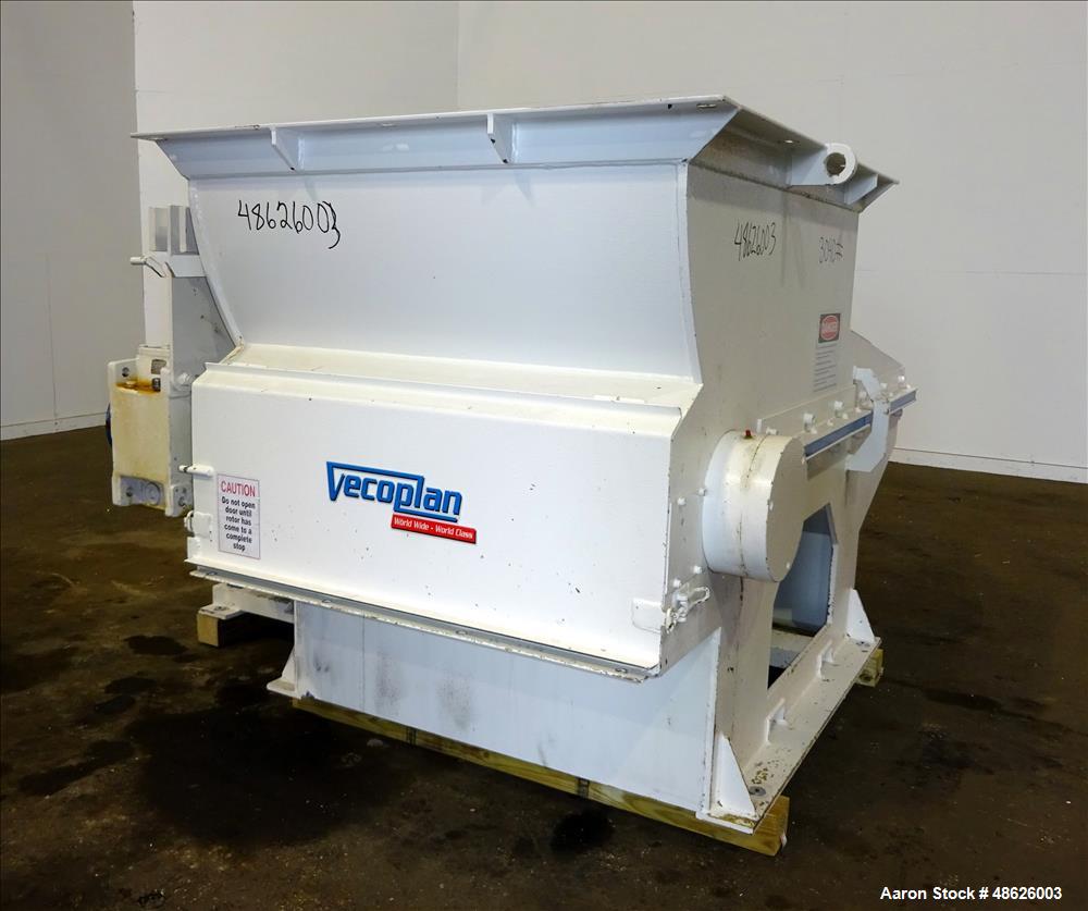 Used Vecoplan Retech Single Rotor Shredder, Model RG 42/30 SWU, Carbon Steel.