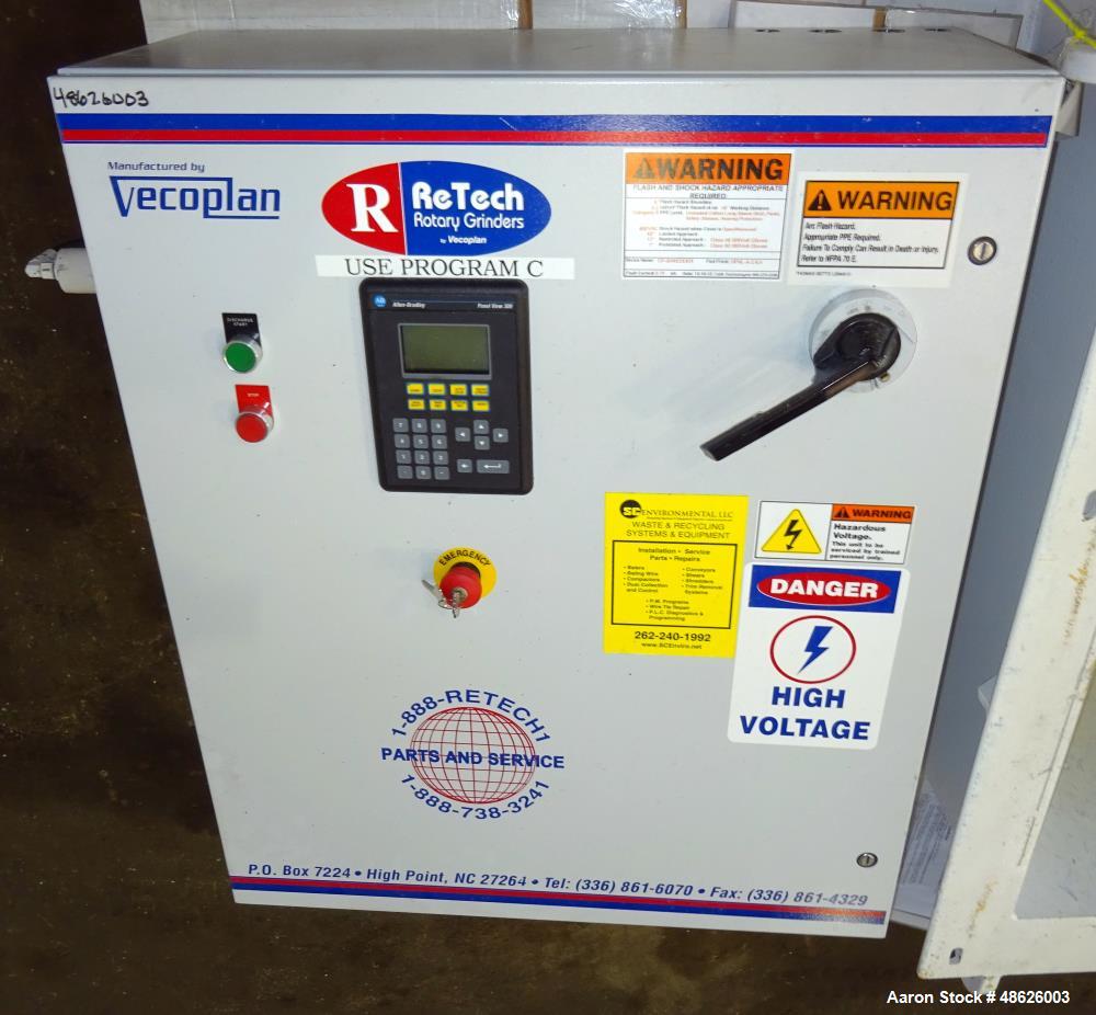 Used Vecoplan Retech Single Rotor Shredder, Model RG 42/30 SWU, Carbon Steel.