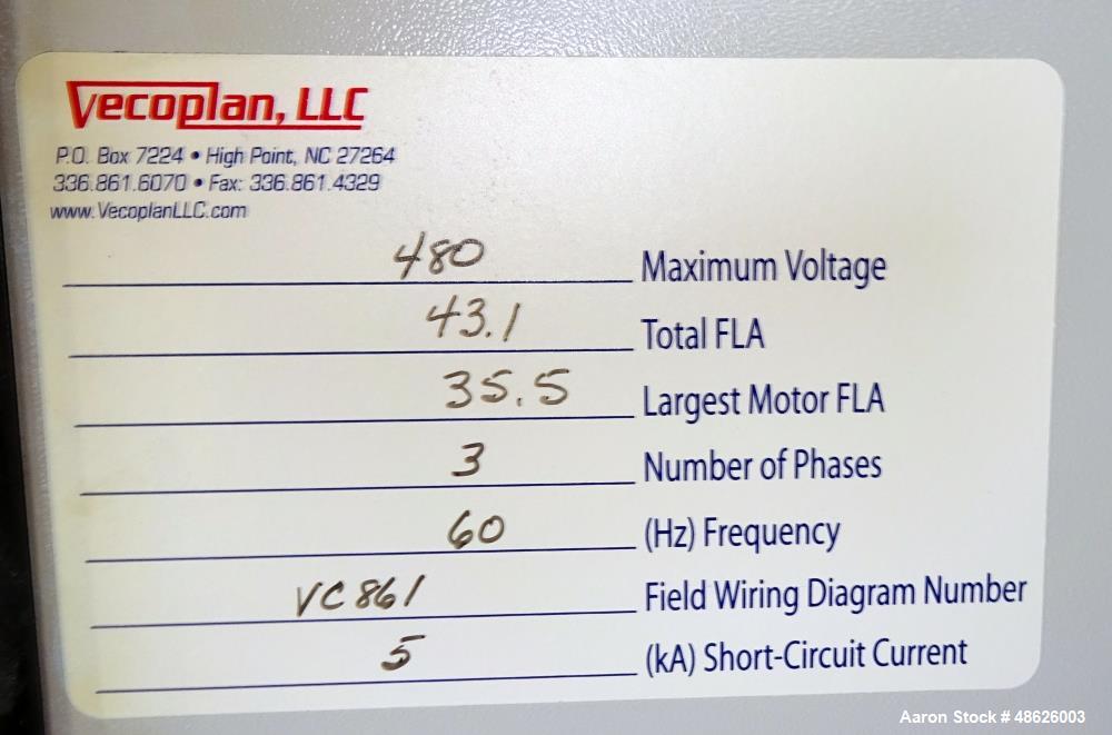 Used Vecoplan Retech Single Rotor Shredder, Model RG 42/30 SWU, Carbon Steel.