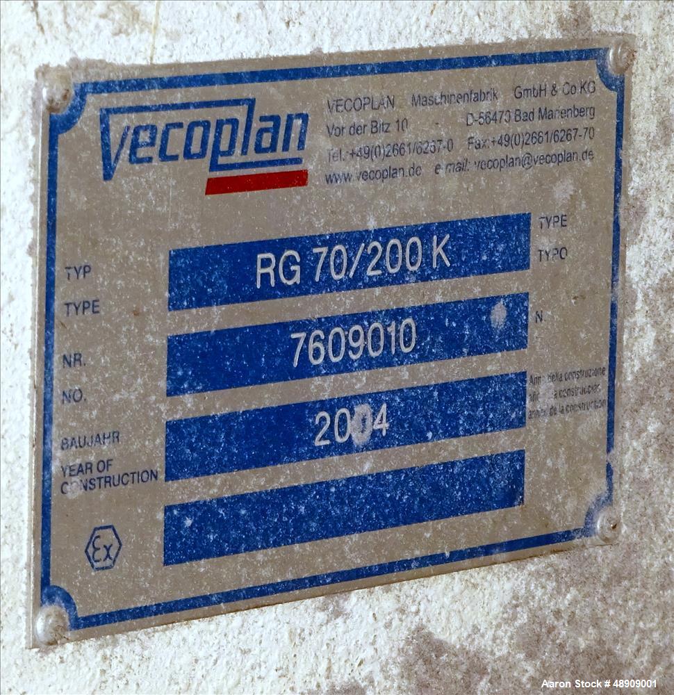 Used Vecoplan Granulator Model RG70/200K, Carbon Steel.