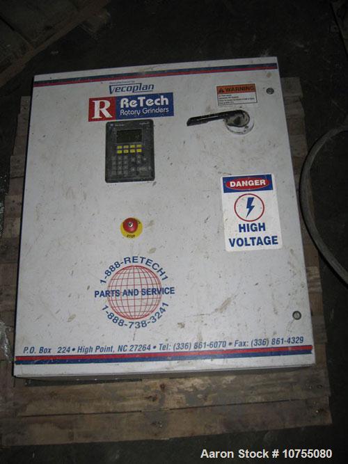 Used Vecoplan Model RG42/30WP Shredder. 30 Hp, 460 volt drive motor into gearbox, belt drive, 10" diameter 42" wide rotor with 27 indexable cutters at 120 rpm, 1.4 kW hydraulic ram motor, 2.9 cubic y...