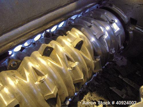 Used Vecoplan/ ReTech Single-Shaft Rotary Grinder, Model RG52/75, carbon steel. Approximately 15" diameter x 51" wide rotor with bolt-on cutting inserts, approximate (.10) to (.030) cutting tolerance...