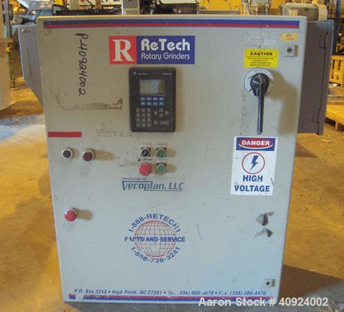 Used Vecoplan/ ReTech Single-Shaft Rotary Grinder, Model RG52/75, carbon steel. Approximately 15" diameter x 51" wide rotor with bolt-on cutting inserts, approximate (.10) to (.030) cutting tolerance...