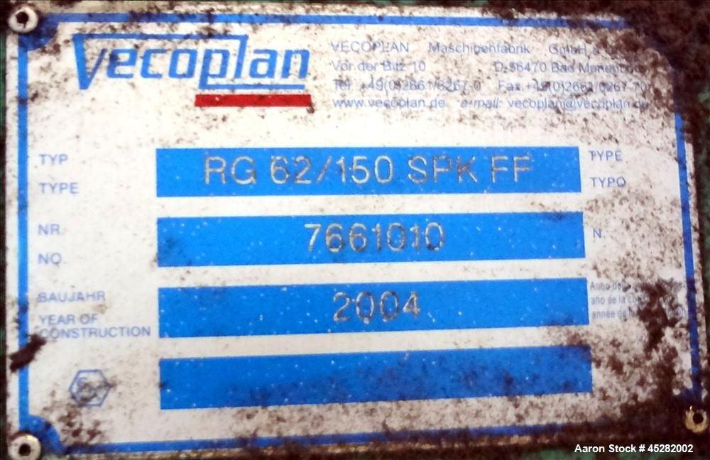 Used- Carbon Steel Vecoplan Single-Shaft Rotary Grinder, Model RG62/150 SPKFF