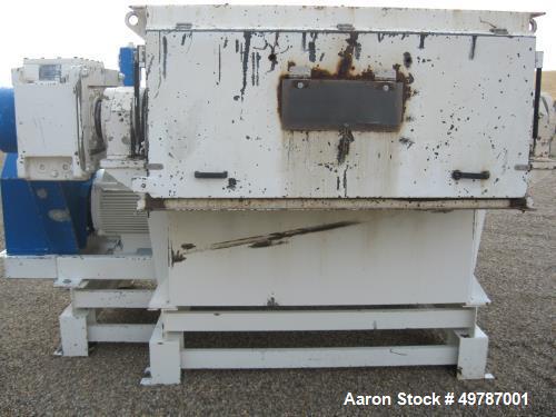 Used Vecoplan RG62/150 SPK FF Film and Fiber Single Shaft Shredder, Film and Fiber Rotor – 15? Diameter – 150 HP motor 480 volt with hydraulic pump to run the hydraulic ram, and Flenders Gear Box. Sp...