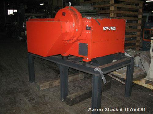 Used Weima Model ECO2V Shredder.  30 Hp 460 volt motor, 10" diameter rotor with (27) 40 mm indexable crown cutters with a 12 mm overstand (cut depth) suitable for plastic and wood applications, 90 rp...