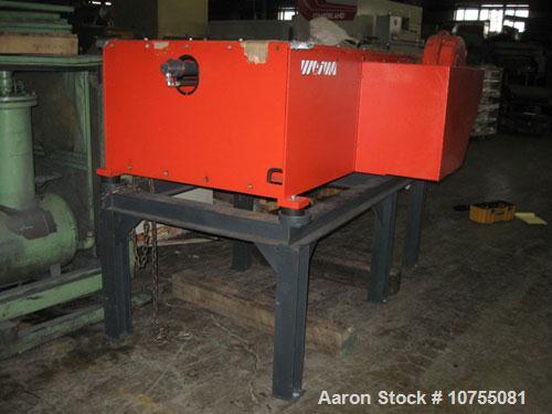 Used Weima Model ECO2V Shredder.  30 Hp 460 volt motor, 10" diameter rotor with (27) 40 mm indexable crown cutters with a 12 mm overstand (cut depth) suitable for plastic and wood applications, 90 rp...