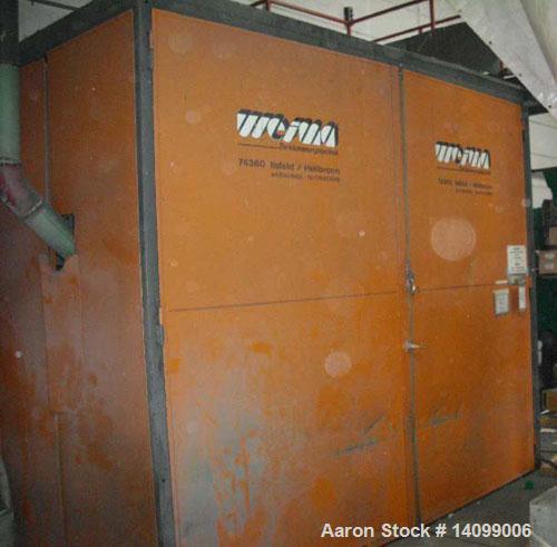 Used Complete Recycling Line comprised of (1) Weima WLK 4 S + NZ 3 single shaft shredder, feed opening 23.6" x 35.4" (600 x 900 mm), 39 rotor knives, (1) stator knife, rotor diameter 14.5" (368 mm), ...