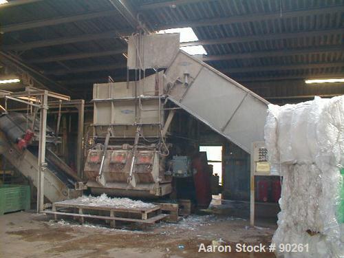 Used- Carbon Steel Zeno Single Roll Shredder, Type ZTLL 2000 x 1900