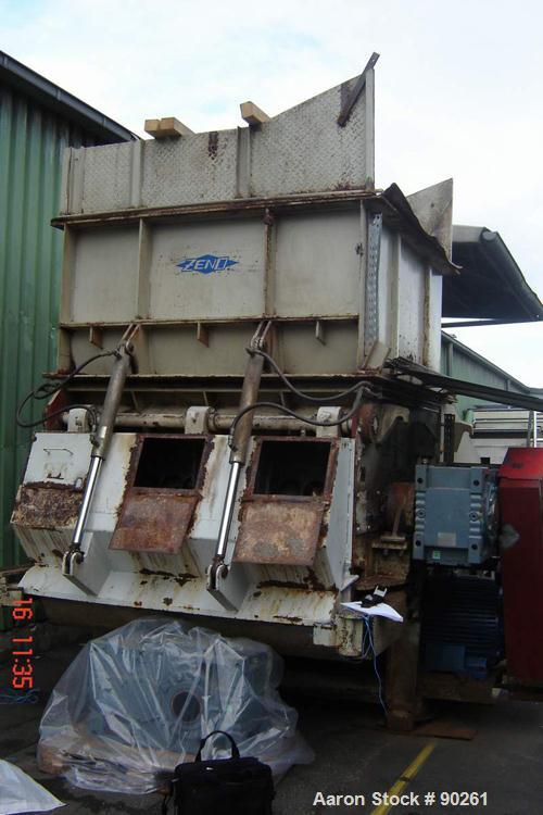 Used- Carbon Steel Zeno Single Roll Shredder, Type ZTLL 2000 x 1900