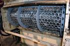 Used Vecoplan/Re-Tech Single Shaft Shredder, Carbon Steel. Approximately 14” diameter x 42” wide rotor with bolt-on cutters. Approximate 44” x 49” feed opening with bolt on hopper. Dual ram horizonta...