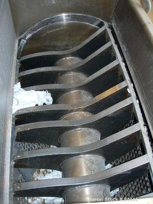 USED: Granulator. 48" x 28" feed opening with bolt-on hopper, approx 48" wide 3 rows of 2 bolt-on slanted blades, open rotor, bottom blower discharge. Approximate 3/4" screen holes. Driven by a 125 h...