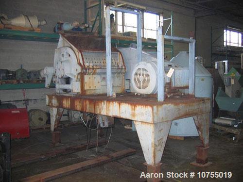 Used-Alpine model 80/100 Rotoplex cutting mill. 30", 40" feed throat opening, 8 knife underslung rotor, driven by a 150 hp, ...