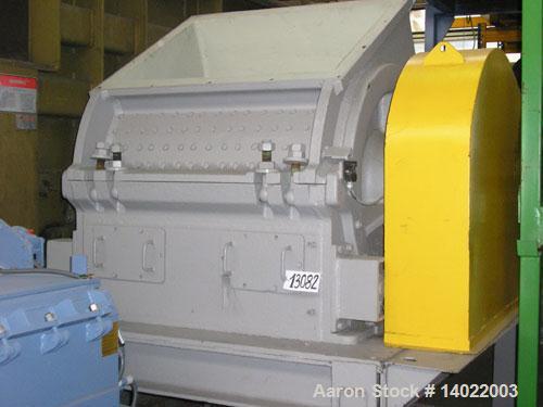 Used Alpine Granulator, Type 80/100. 800 mm diameter x 1000 mm straight side rotor. 6 x 5 rotor blades, 8 x 5 stator blades. Rotor and housing with hard face welding. Drive by a 165 hp/110 kW-380 vol...