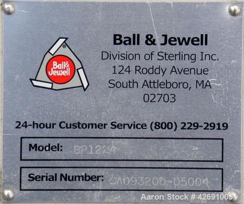Used Ball & Jewell Beside-The-Press Granulator, Model BP1224. Approximately 12" diameter x 24" wide 3 bolt-on blade open rotor. Tilt back open feed hopper, bottom blower discharge. Approximately 3/16...