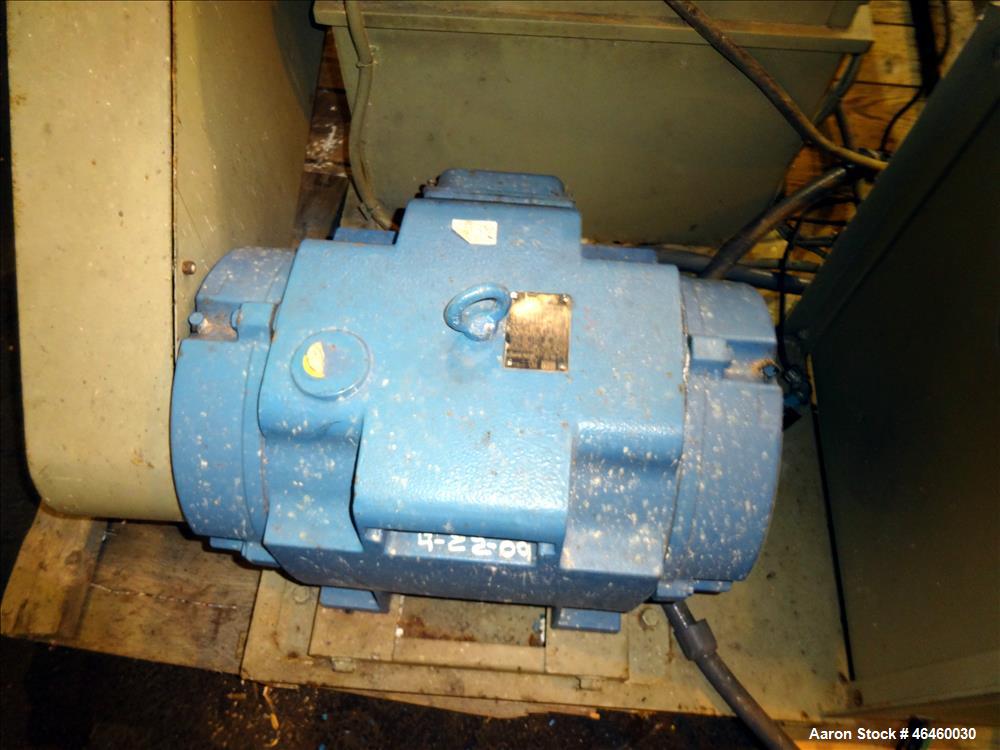 Used Ball & Jewell Granulator Model MD-1620-SCSX. Approximate 16" diameter x 20" wide 3 blade open rotor, tilt back pelican style feed hopper, approximate 7/16" diameter screen holes, bottom discharg...