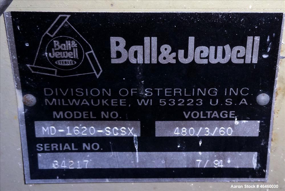 Used Ball & Jewell Granulator Model MD-1620-SCSX. Approximate 16" diameter x 20" wide 3 blade open rotor, tilt back pelican style feed hopper, approximate 7/16" diameter screen holes, bottom discharg...