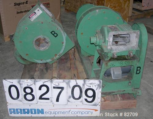 USED: Blower Application trim cutter, model 7-6, carbon steel. 2 bolt-on blade open rotor. Max trim width 7.5", caliper range 0.25 to 20 mil, air capacity 1000 cfm, static pressure loss 1.5" WG at 50...